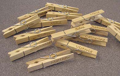 Laser Engraved wooden Pegs